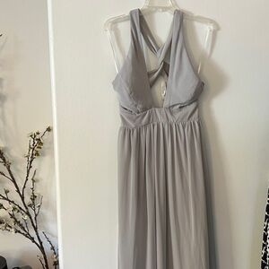 Lulu's Chic Gray Backless Maxi Dress